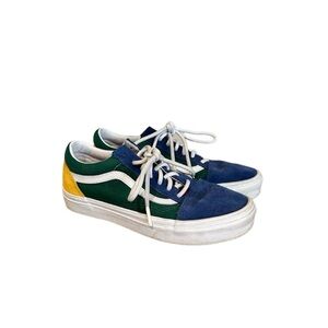 Vans Women’s 7.5 Old Skool Yacht Club Retro Multicolor Canvas Sneaker Shoes